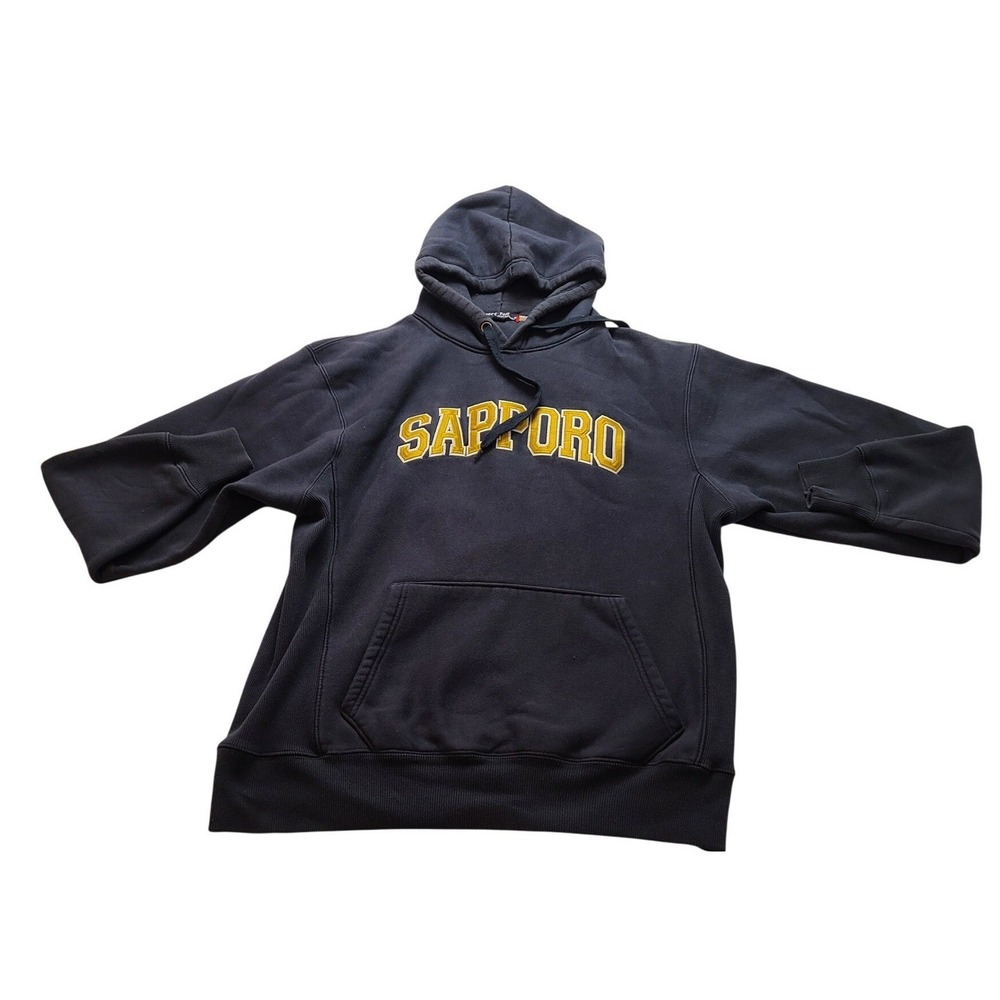 Sport-Tek Port Authority Sapporo Beer Navy Blue Hoodie Sweatshirt Mens Medium‎